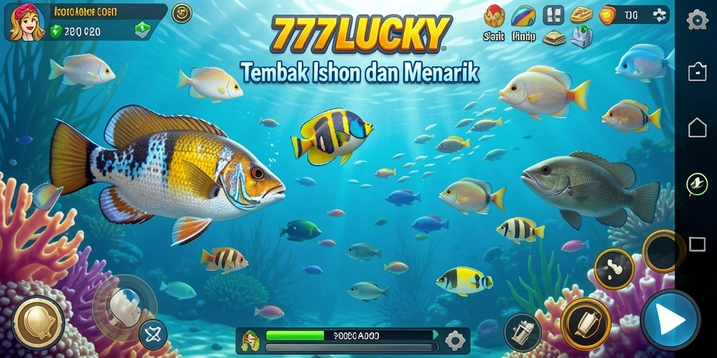 Screenshot utama gameplay Tembak Ikan 777LUCKY yang seru.