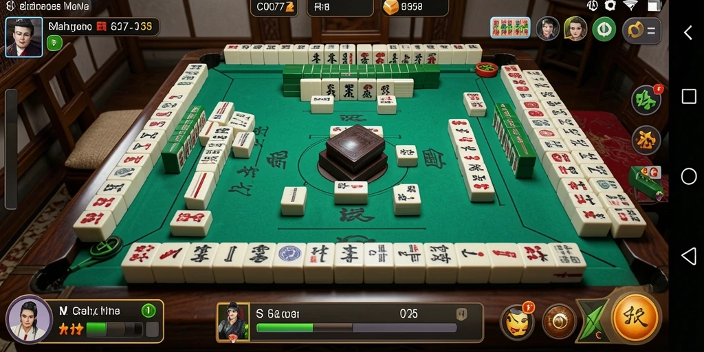 Screenshot gameplay C0077 menampilkan aksi seru permainan Mahjong.