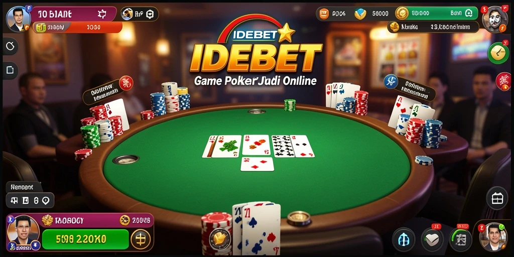 Screenshots gameplay IDEBET menampilkan aksi seru dalam permainan Poker.