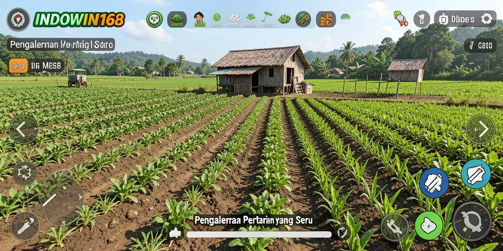 Screenshot INDOWIN168 menunjukkan gameplay pertanian yang menarik.