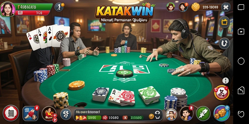 Tampilan seru gameplay QiuQiu di KATAKWIN.