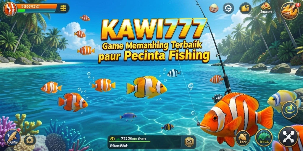Screenshot gameplay KAWI777 menampilkan suasana memancing yang seru dan menarik.