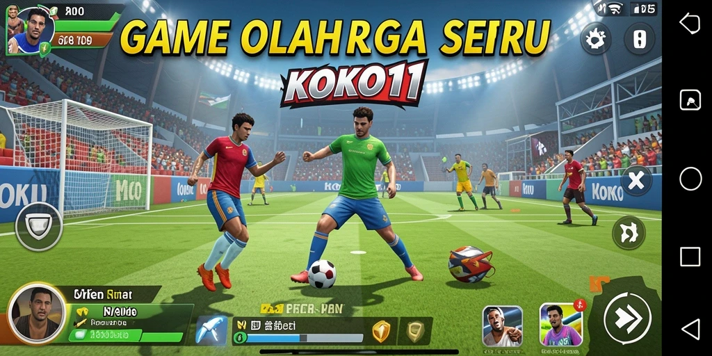 Tangkapan layar utama KOKO11 menampilkan aksi permainan olahraga yang mendebarkan.