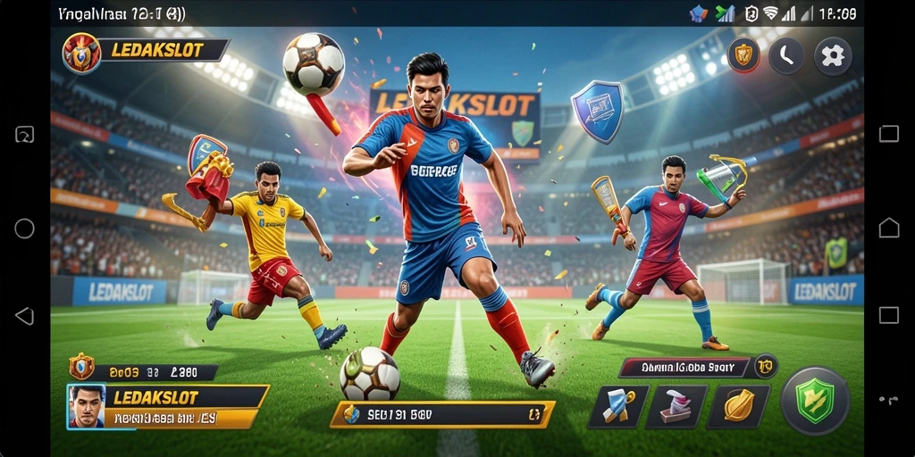 Tampilan antarmuka LEDAKSLOT dengan gameplay olahraga yang menarik.