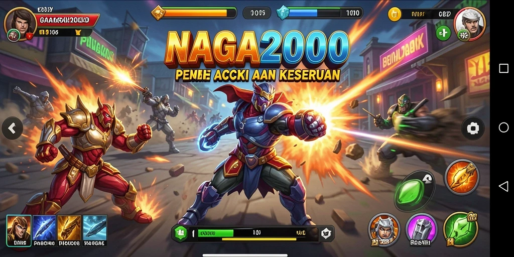 Tampilan gameplay NAGA2000 yang penuh aksi dan seru.