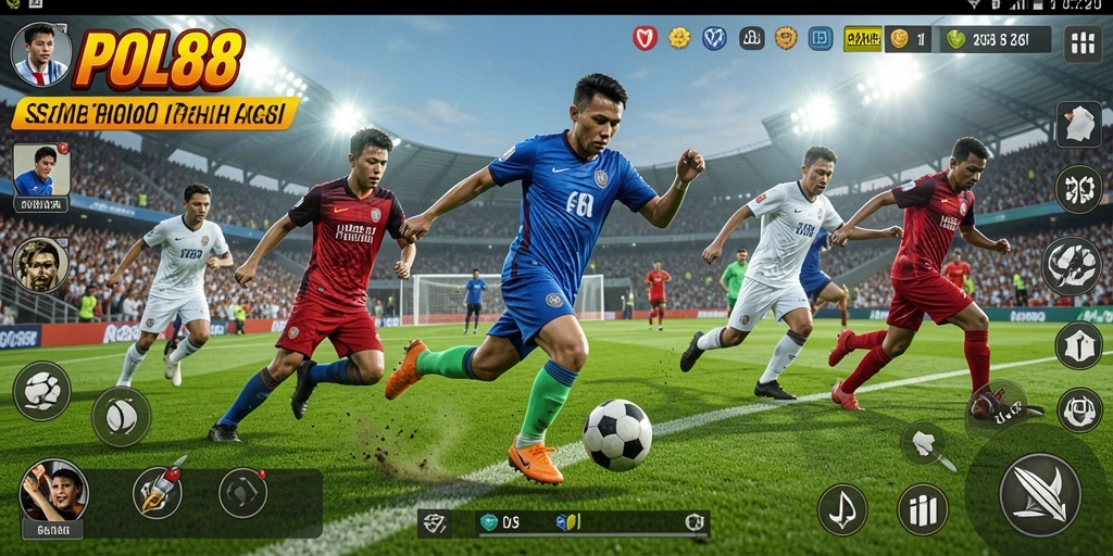 Gameplay menarik dalam <strong>POL88</strong> yang penuh aksi sepak bola.