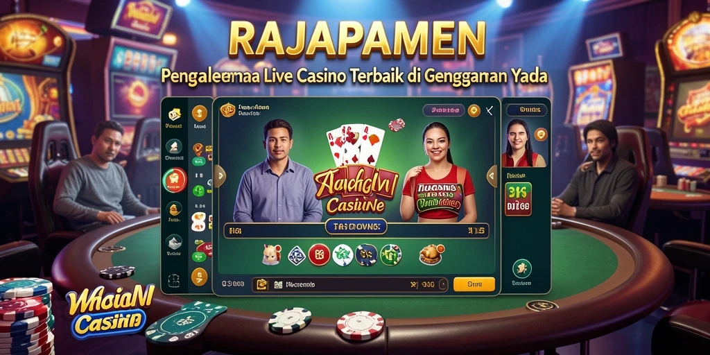 Screenshot gameplay RAJAPAMEN menunjukkan suasana kasino yang mendebarkan.