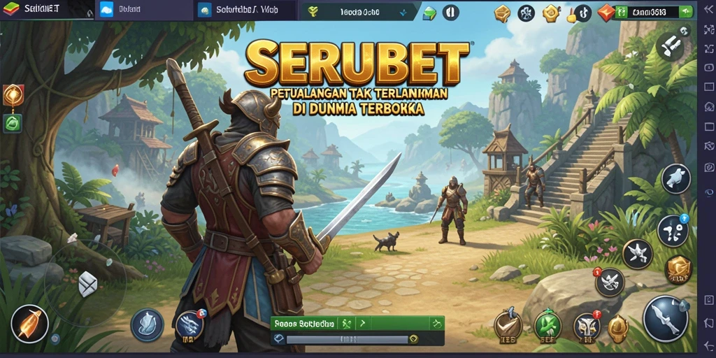 Tangkapan layar SERUBET menunjukkan gameplay petualangan yang seru.