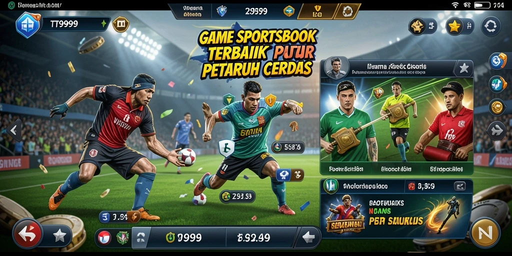 Screenshot T9999 menunjukkan tampilan gameplay Sportsbook yang menarik.