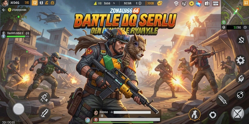 Gameplay ZONA66 yang mendebarkan dalam pertempuran Battle Royale.